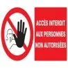 Panneau ACCES INTERDIT AUX PERSONNES N Taliaplast 621210