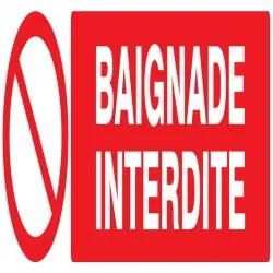 Panneau BAIGNADE INTERDITE 200x52 NORM Taliaplast 620218