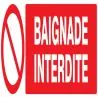 Panneau BAIGNADE INTERDITE 200x52 NORM Taliaplast 620218
