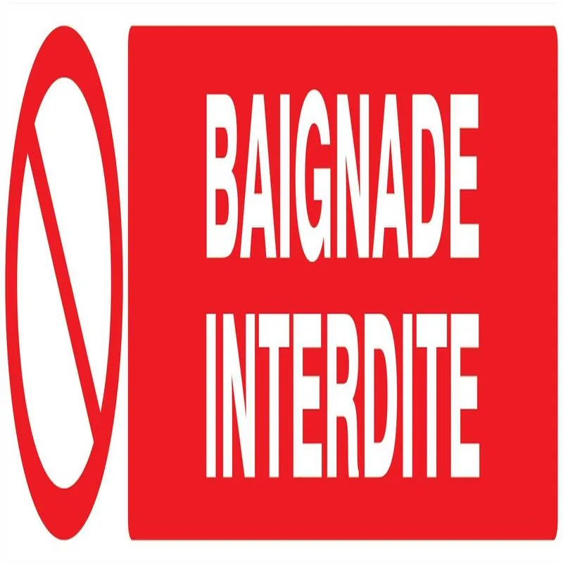 Panneau BAIGNADE INTERDITE 330X75 NORM Taliaplast 625218