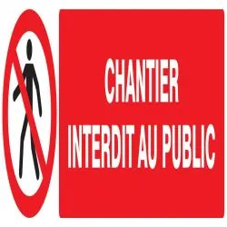 Panneau CHANTIER INTERDIT AU PUBLIC NO Taliaplast 620209