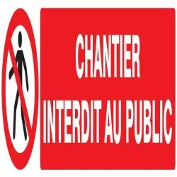 Panneau CHANTIER INTERDIT AU PUBLIC NO Taliaplast 625209