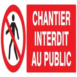 Panneau CHANTIER INTERDIT AU PUBLIC NO Taliaplast 626209