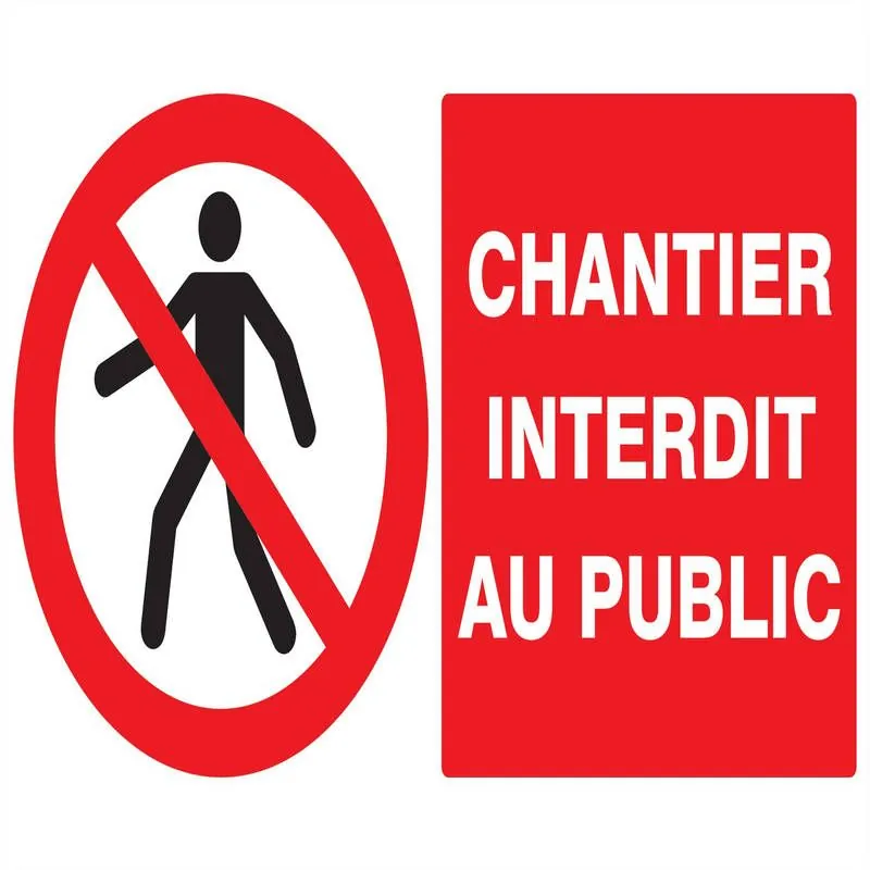 Panneau CHANTIER INTERDIT AU PUBLIC NO Taliaplast 621209