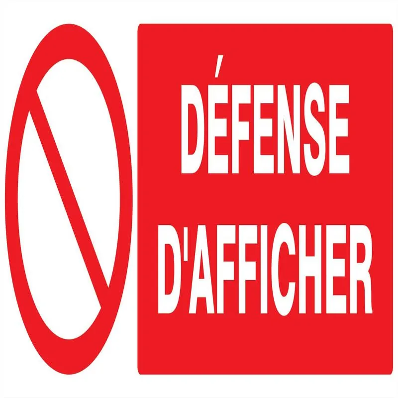 Panneau DEFENSE D'AFFICHER 330X120 NOR Taliaplast 626222