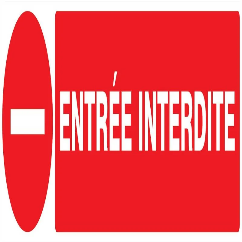 Panneau ENTREE INTERDITE 330X75 NORMAS Taliaplast 625225