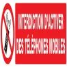 Panneau INTERDICTION D'ACTIVER DES TEL Taliaplast 625233