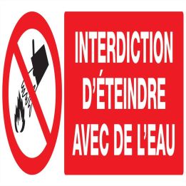 Panneau INTERDICTION D'ETEINDRE AVEC D Taliaplast 626213