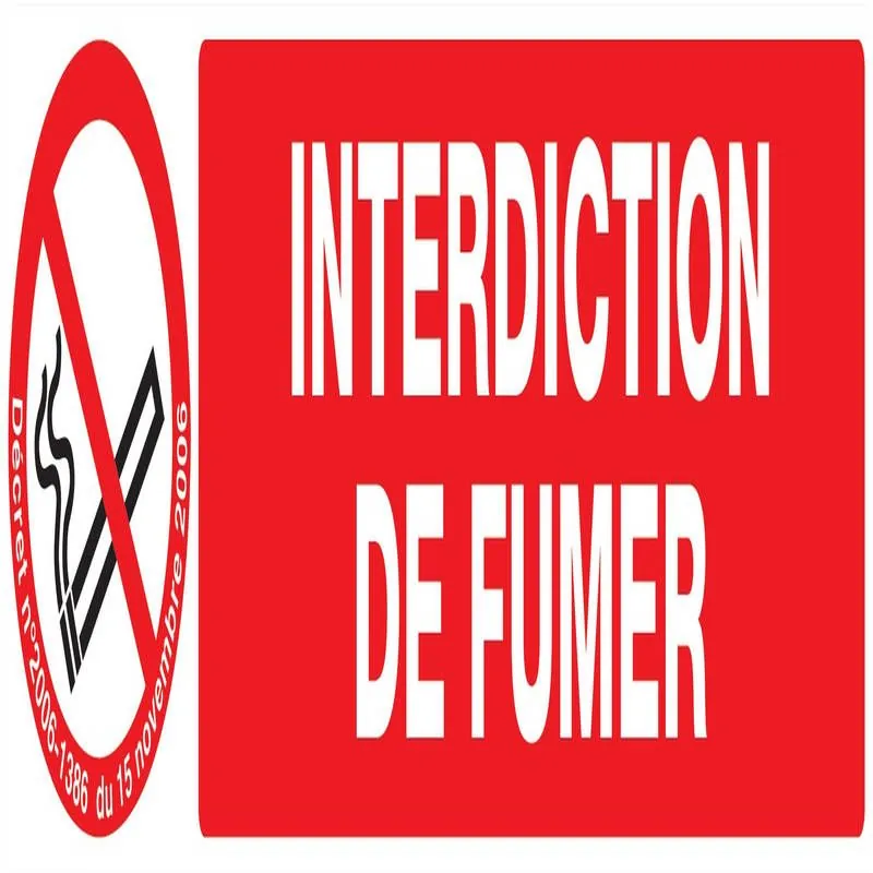 Panneau INTERDICTION DE FUMER + DECRET Taliaplast 625335
