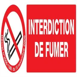 Panneau INTERDICTION DE FUMER + DECRET Taliaplast 626335