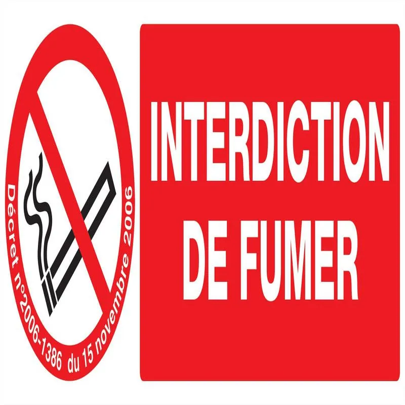 Panneau INTERDICTION DE FUMER + DECRET Taliaplast 626335