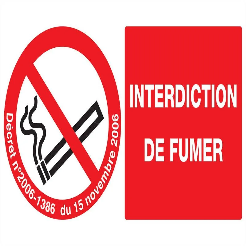 Panneau INTERDICTION DE FUMER + DECRET Taliaplast 621335