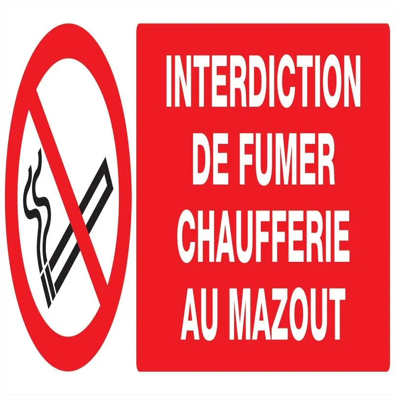 Panneau INTERDICTION DE FUMER CHAUFFER Taliaplast 626223