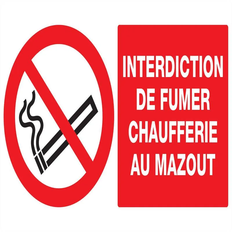 Panneau INTERDICTION DE FUMER CHAUFFER Taliaplast 621223
