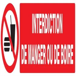 Panneau INTERDIC.DE MANGER ET DE BOIRE Taliaplast 620229