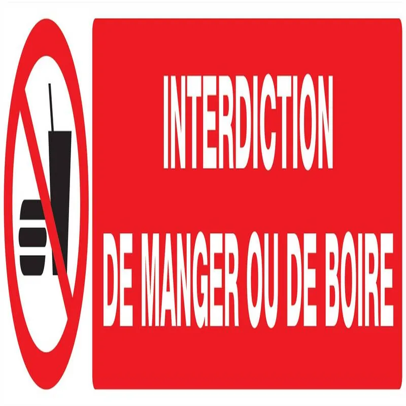 Panneau INTERDIC.DE MANGER ET DE BOIRE Taliaplast 625229