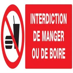 Panneau INTERDIC.DE MANGER ET DE BOIRE Taliaplast 626229