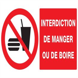 Panneau INTERDIC.DE MANGER ET DE BOIRE Taliaplast 621229