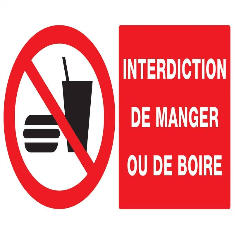 Panneau INTERDIC.DE MANGER ET DE BOIRE Taliaplast 621229