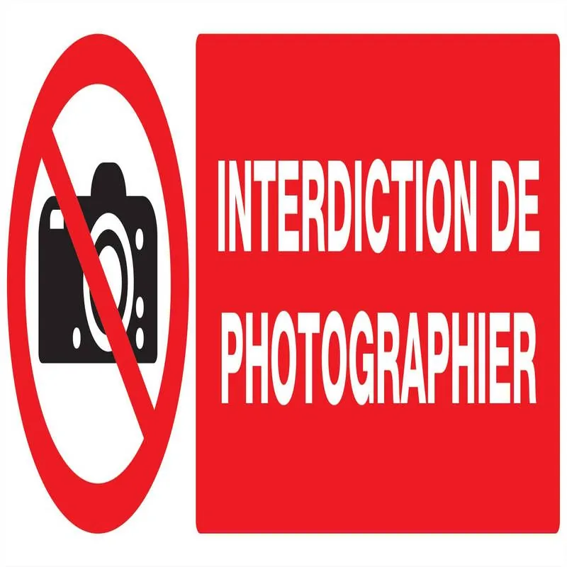 Panneau INTERDICTION DE PHOTOGRAPHIER Taliaplast 626231