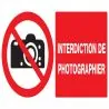Panneau INTERDICTION DE PHOTOGRAPHIER Taliaplast 621231