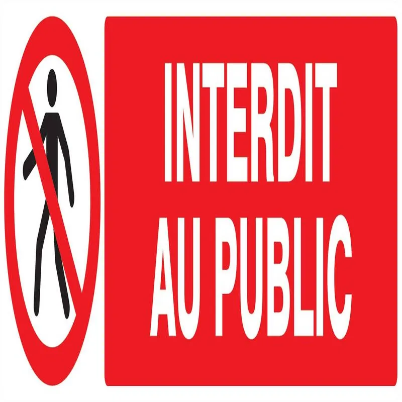 Panneau INTERDIT AU PUBLIC 200X52 NORM Taliaplast 620208