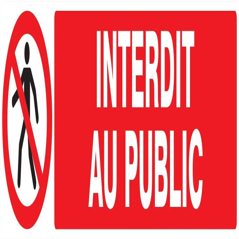 Panneau INTERDIT AU PUBLIC 330X75 NORM Taliaplast 625208