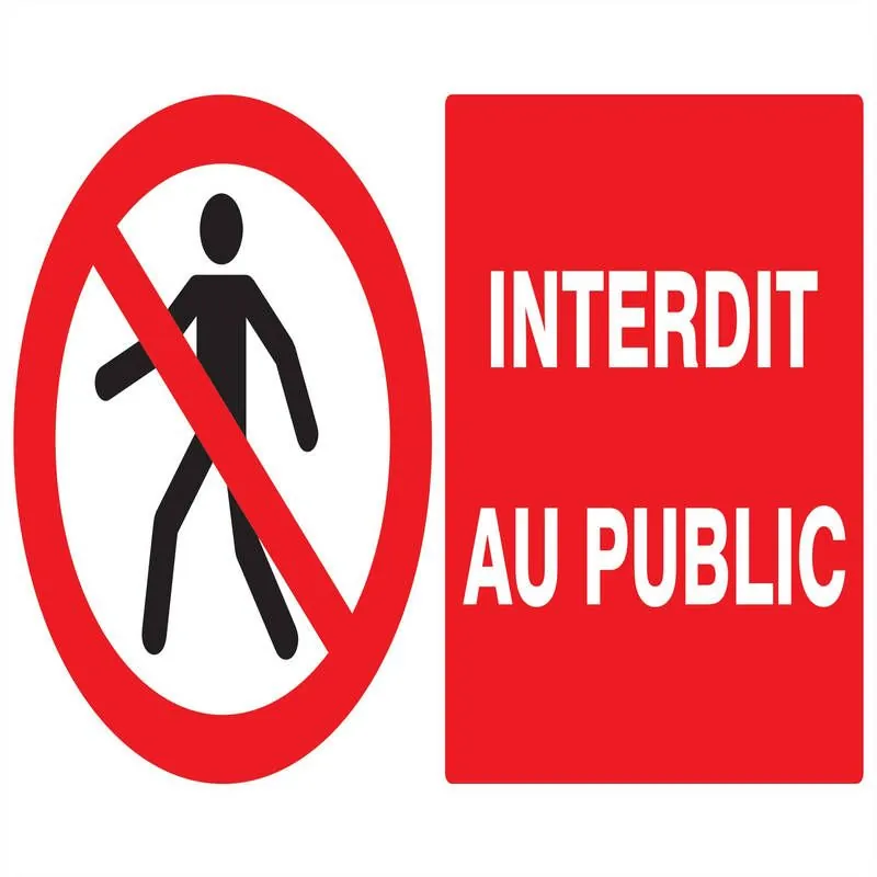 Panneau INTERDIT AU PUBLIC 330x200 NOR Taliaplast 621208