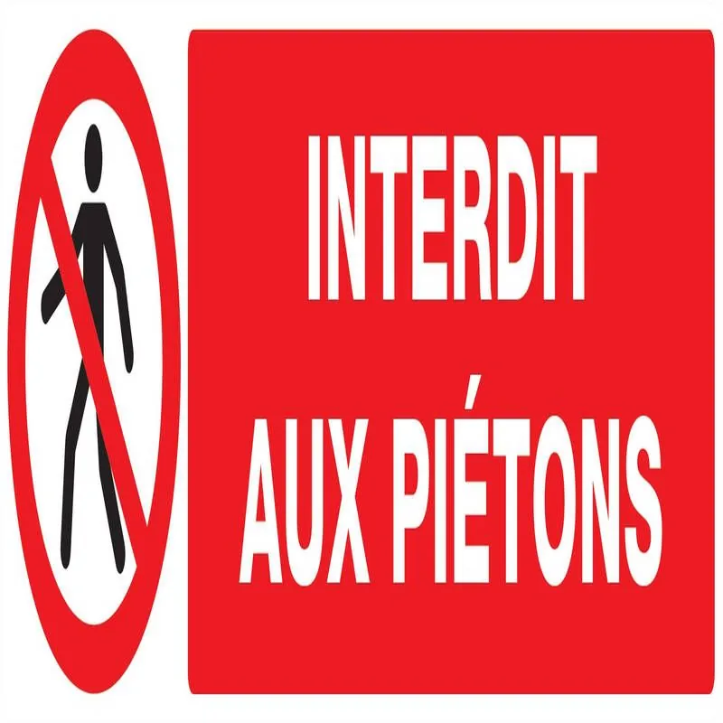 Panneau INTERDIT AUX PIETONS 200x52 NO Taliaplast 620201