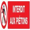 Panneau INTERDIT AUX PIETONS 200x52 NO Taliaplast 620201