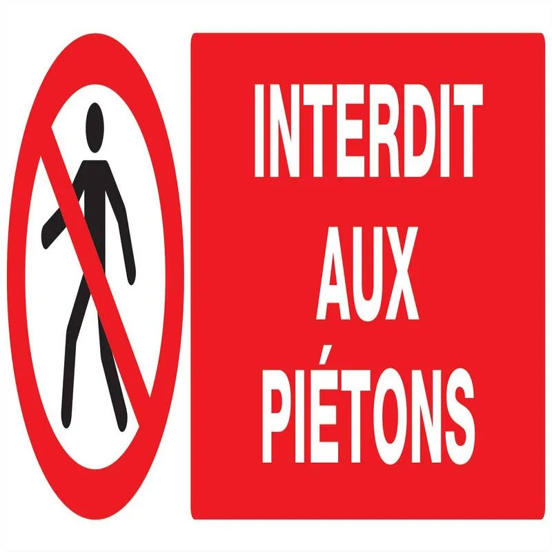 Panneau INTERDIT AUX PIETONS 330X120 N Taliaplast 626201