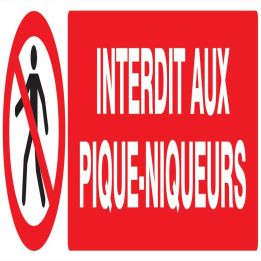 Panneau INTERDIT AUX PIQUE-NIQUEURS NO Taliaplast 620207