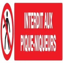Panneau INTERDIT AUX PIQUE-NIQUEURS NO Taliaplast 625207
