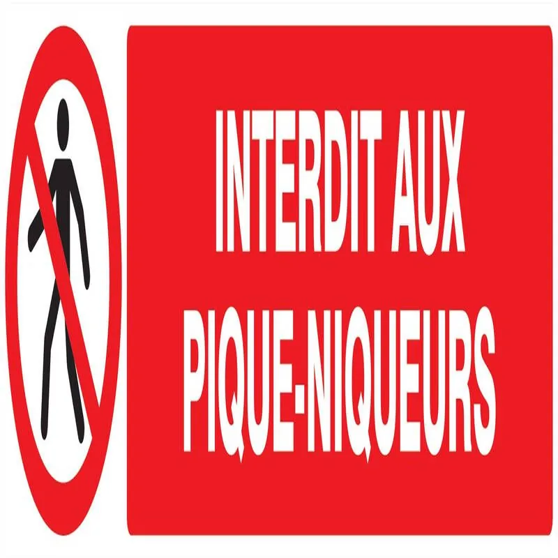 Panneau INTERDIT AUX PIQUE-NIQUEURS NO Taliaplast 625207