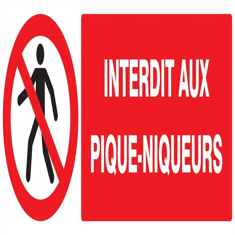 Panneau INTERDIT AUX PIQUE-NIQUEURS NO Taliaplast 626207