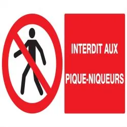Panneau INTERDIT AUX PIQUE-NIQUEURS NO Taliaplast 621207