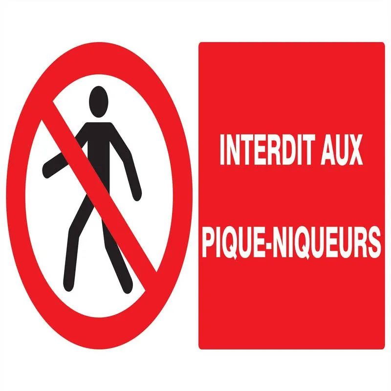 Panneau INTERDIT AUX PIQUE-NIQUEURS NO Taliaplast 621207
