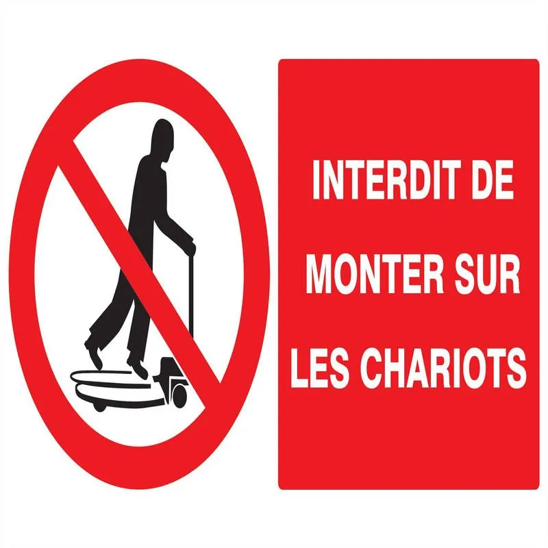 Panneau INTERDIT DE MONTER S/CHARIOTS Taliaplast 621230