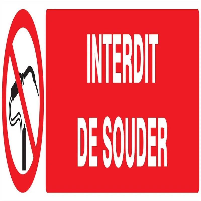 Panneau INTERDIT DE SOUDER 330X75 NORM Taliaplast 625232