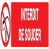 Panneau INTERDIT DE SOUDER 330X75 NORM Taliaplast 625232