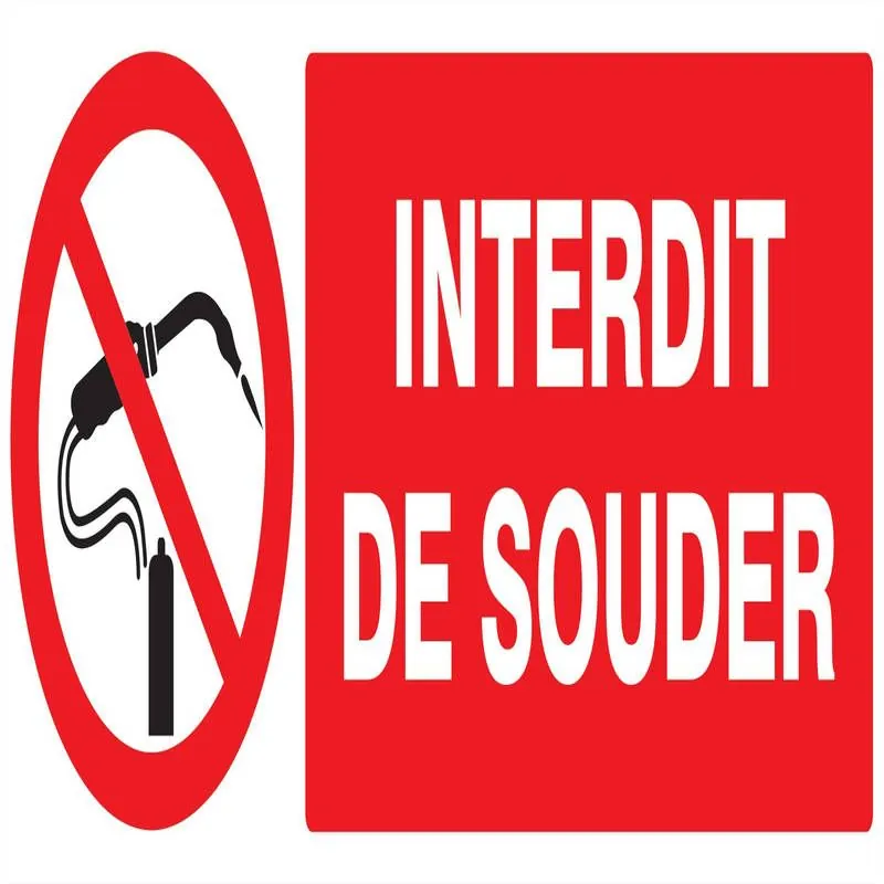 Panneau INTERDIT DE SOUDER 330X120 NOR Taliaplast 626232