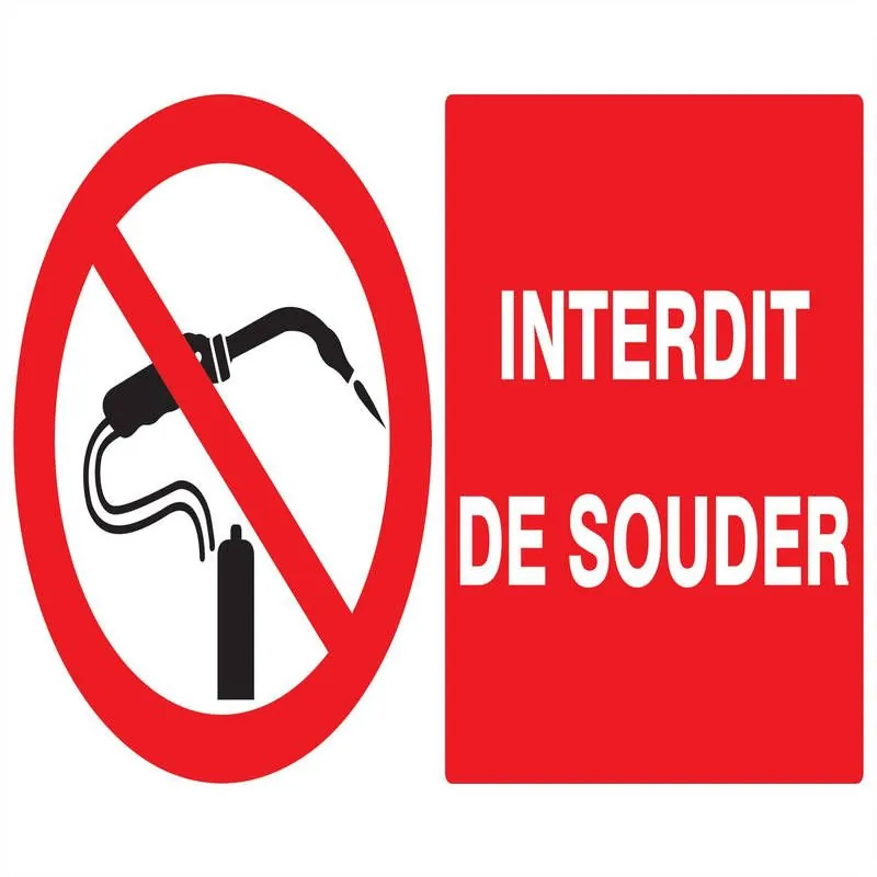 Panneau INTERDIT DE SOUDER 330x200 NOR Taliaplast 621232