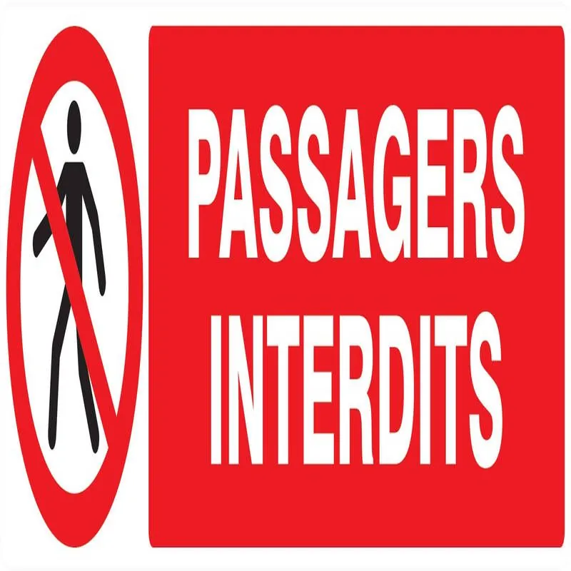 Panneau PASSAGERS INTERDITS 200x52 NOR Taliaplast 620202