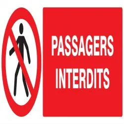 Panneau PASSAGERS INTERDITS 330X120 NO Taliaplast 626202