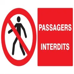 Panneau PASSAGERS INTERDITS 330x200 NO Taliaplast 621202