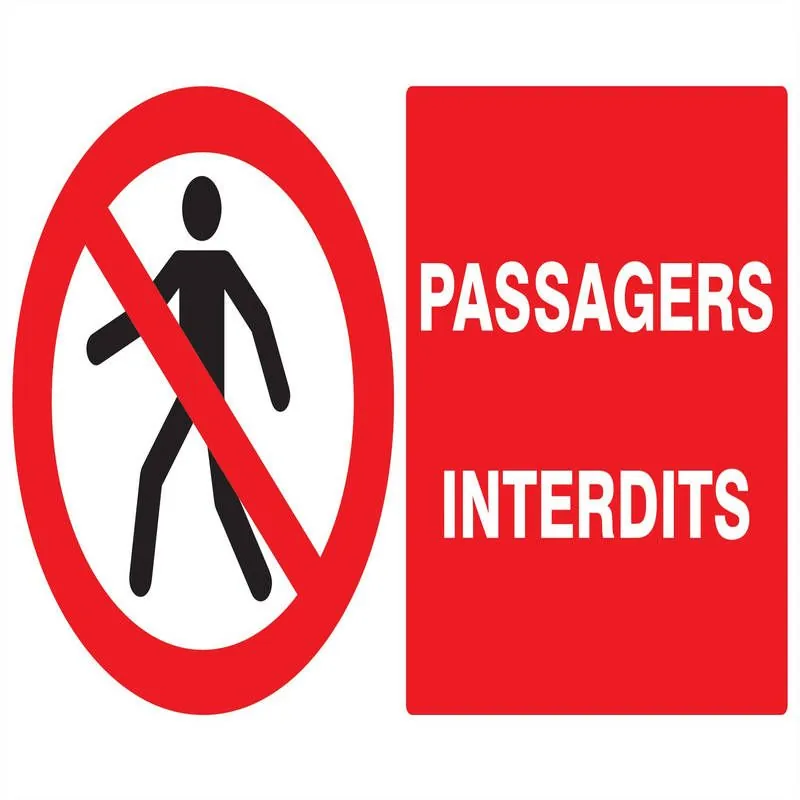 Panneau PASSAGERS INTERDITS 330x200 NO Taliaplast 621202