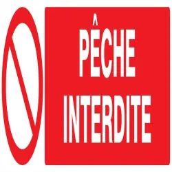 Panneau PECHE INTERDITE 200X52 NORMASI Taliaplast 620215