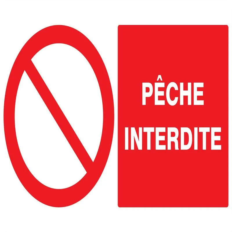 Panneau PECHE INTERDITE 330x200 NORMAS Taliaplast 621215