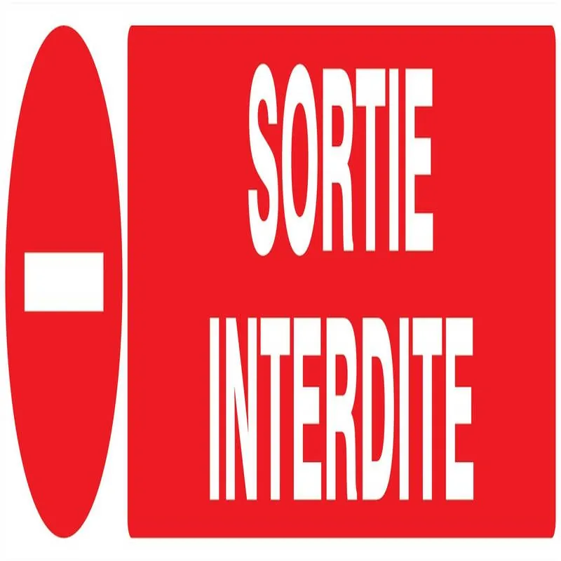 Panneau SORTIE INTERDITE 330X75 NORMAS Taliaplast 625224