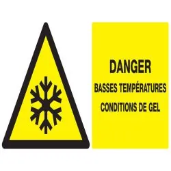 Panneau DANGER BASSES TEMPERATURES CON Taliaplast 621308